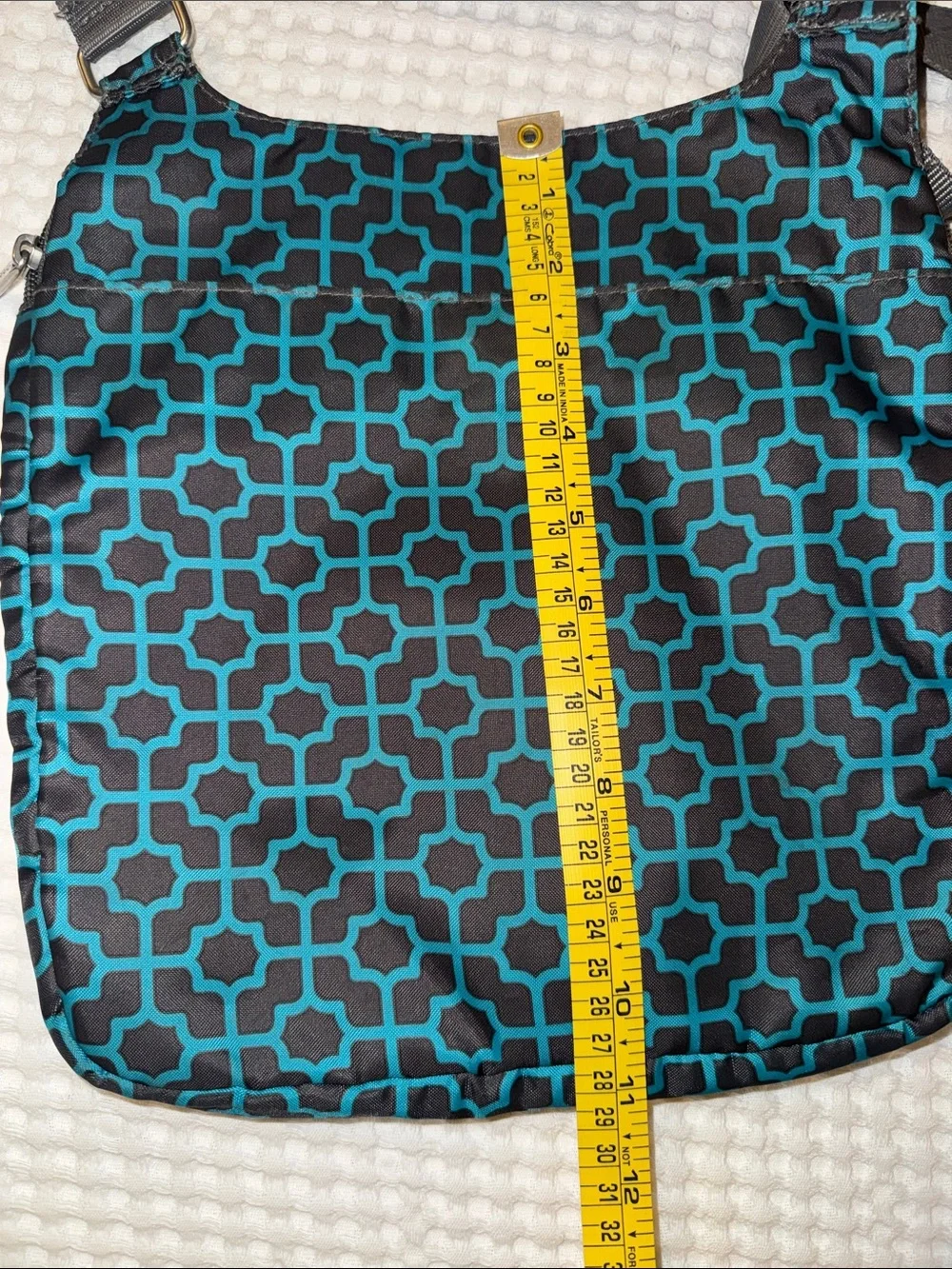 Baggallini Teal/Grey Patterned Crossbody Bag